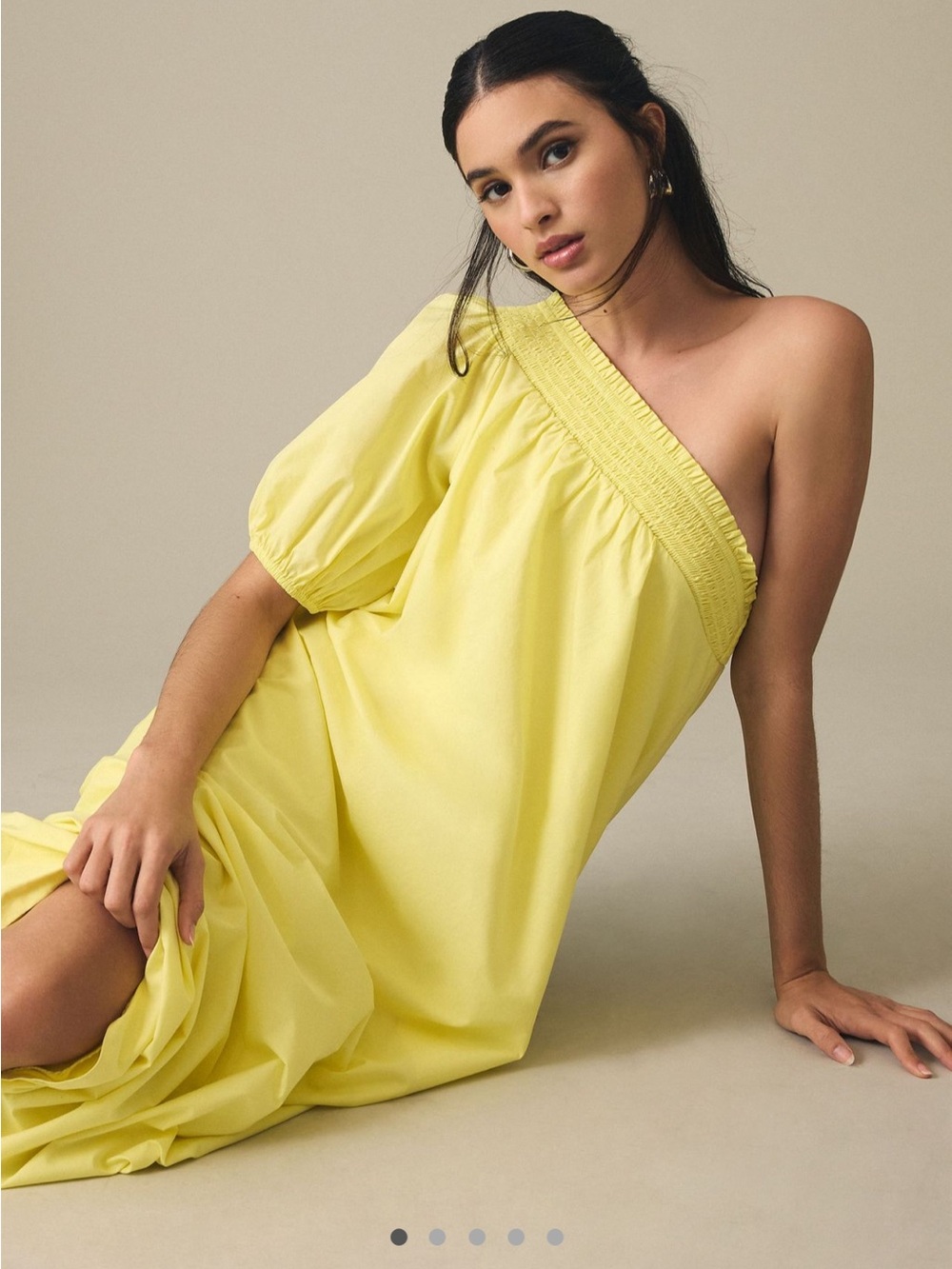 Maeve (Anthropologie) One-Shoulder Puff Sleeve Dress